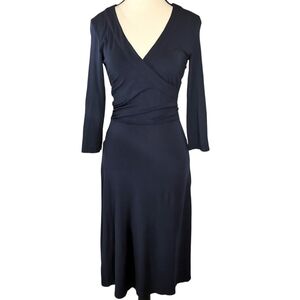 Boden Navy Wrap-Style Midi Dress